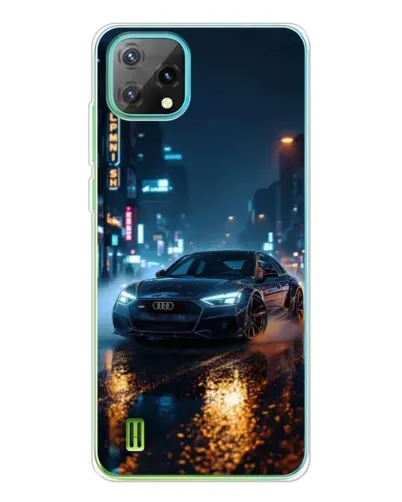 Чехол для Blackview Oscal C60 с картинкой «Ночной город и Audi»
