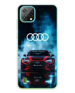 Чехол для Blackview Oscal C60 с картинкой «Audi Sport — неон»