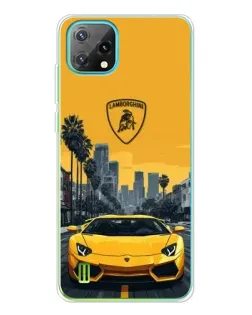 Чехол для Blackview Oscal C60 с картинкой «Желтый Lamborghini город»