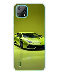 Чехол для Blackview Oscal C60 с картинкой «Салатовый Lamborghini Huracan»
