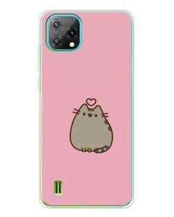 Чехол для Blackview Oscal C60 с картинкой «Pusheen сердце»
