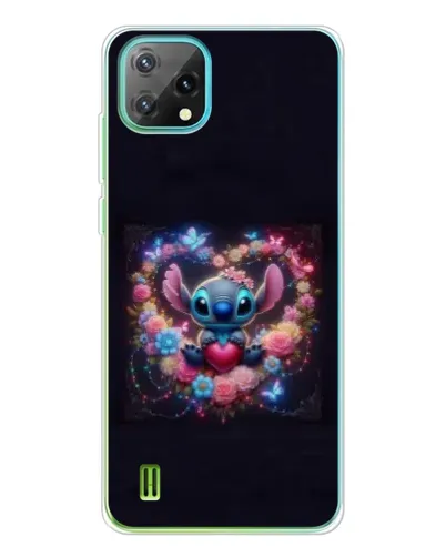 Чехол для Blackview Oscal C60 с картинкой «Stitch в цветах»