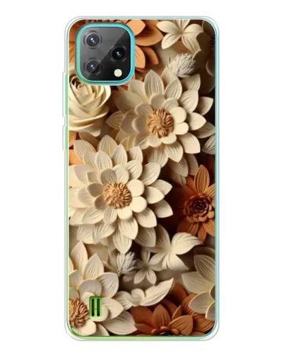 Чехол для Blackview Oscal C60 с картинкой «Бежевый флористический декор»