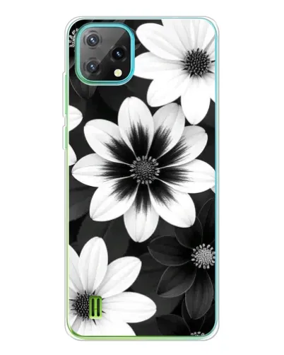 Чехол для Blackview Oscal C60 с картинкой «Монохромные астры»