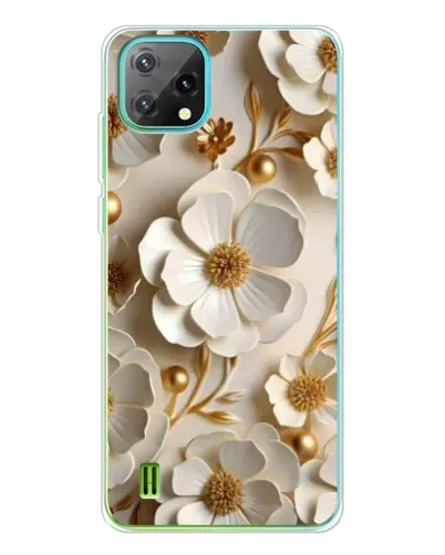 Чехол для Blackview Oscal C60 с картинкой «Белие бумажние  цвети»