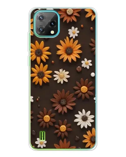 Чехол для Blackview Oscal C60 с картинкой «Узор из маленьких подсолнухов»