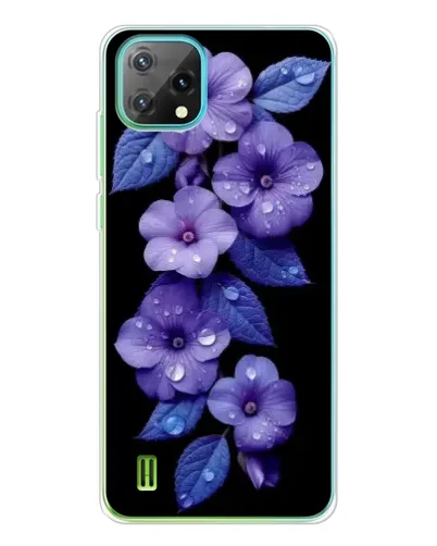 Чехол для Blackview Oscal C60 с картинкой «Фиолетовые цветы с росою»