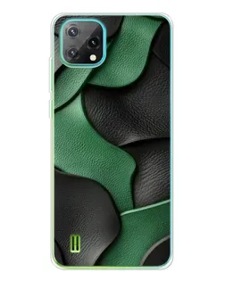 Чехол для Blackview Oscal C60 с картинкой «Зеленые кожаные волны»