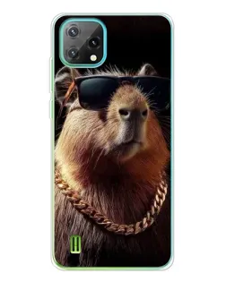 Чехол для Blackview Oscal C60 с картинкой «Капибара золотая цепь»