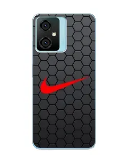 Чехол для Blackview Oscal C70 с картинкой «Nike — карбоновая сетка»
