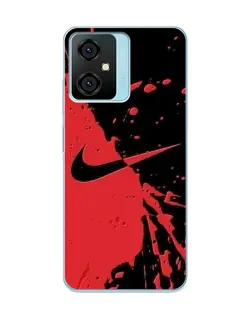 Чехол для Blackview Oscal C70 с картинкой «Красные брызги Nike»
