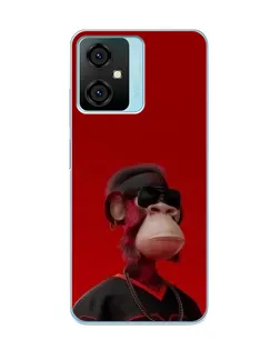 Чехол для Blackview Oscal C70 с картинкой «Bored Ape в красном»
