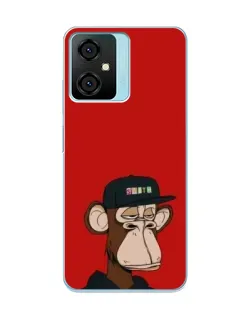 Чехол для Blackview Oscal C70 с картинкой «Bored Ape — красный фон»