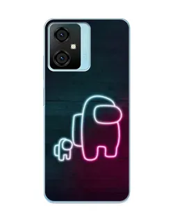 Чехол для Blackview Oscal C70 с картинкой «Among Us неон-арт»