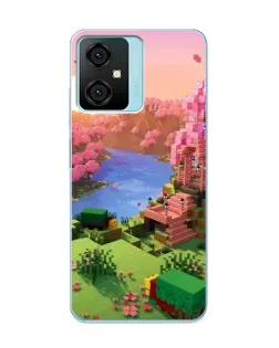 Чехол для Blackview Oscal C70 с картинкой «Розовое дерево Minecraft»