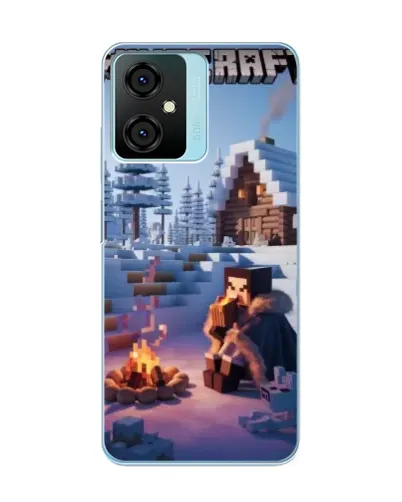 Чехол для Blackview Oscal C70 с картинкой «Зимний Minecraft»