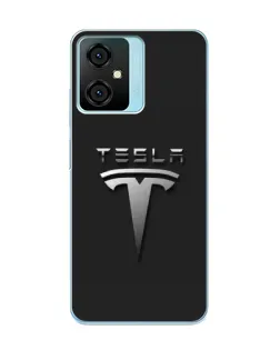 Чехол для Blackview Oscal C70 с картинкой «Стальной логотип Tesla»