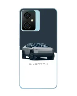 Чехол для Blackview Oscal C70 с картинкой «Серебристый Cybertruck Tesla»