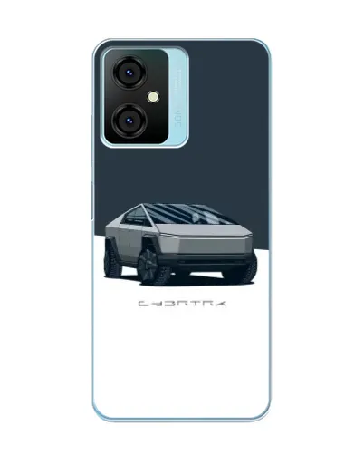 Чехол для Blackview Oscal C70 с картинкой «Серебристый Cybertruck Tesla»