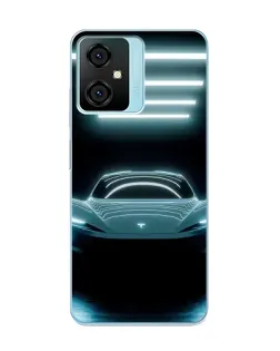 Чехол для Blackview Oscal C70 с картинкой «Tesla в неоне»