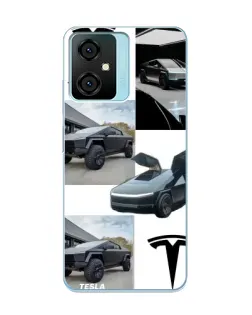 Чехол для Blackview Oscal C70 с картинкой «Коллаж Cybertruck Tesla»