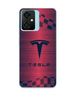 Чехол для Blackview Oscal C70 с картинкой «Тесла красный карбон»