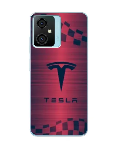 Чехол для Blackview Oscal C70 с картинкой «Тесла красный карбон»