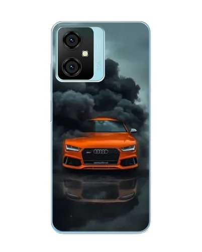 Чехол для Blackview Oscal C70 с картинкой «Audi в облаках дыма»