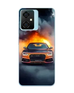 Чехол для Blackview Oscal C70 с картинкой «Audi в огненном дыму»