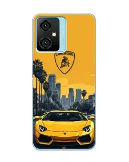 Чехол для Blackview Oscal C70 с картинкой «Желтый Lamborghini город»