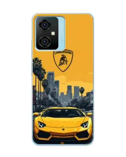 Чехол для Blackview Oscal C70 с картинкой «Желтый Lamborghini город»
