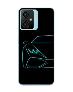 Чехол для Blackview Oscal C70 с картинкой «Голубой силуэт Lamborghini»