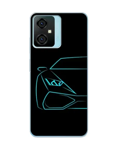 Чехол для Blackview Oscal C70 с картинкой «Голубой силуэт Lamborghini»