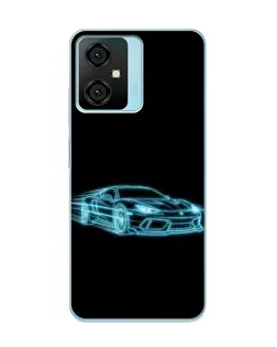 Чехол для Blackview Oscal C70 с картинкой «Неоновый контур Lamborghini»