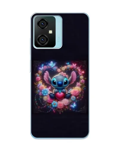 Чехол для Blackview Oscal C70 с картинкой «Stitch в цветах»