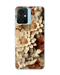 Чохол для Blackview Oscal C70 з картинкою «Бежевий флористичний декор»