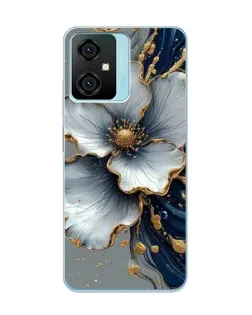 Чохол для Blackview Oscal C70 з картинкою «Біла квітка та золотий флюїд»