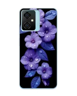 Чохол для Blackview Oscal C70 з картинкою «Фіолетові квіти з росою»