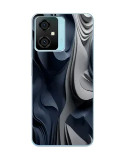 Чехол для Blackview Oscal C70 с картинкой «Объемные синие складки»