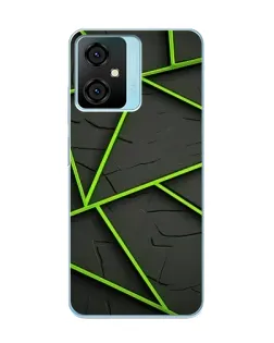 Чехол для Blackview Oscal C70 с картинкой «Зеленые геометрические линии»