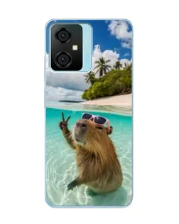 Чехол для Blackview Oscal C70 с картинкой «Капибара на море»