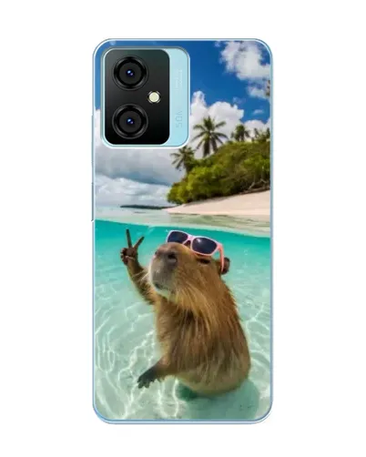 Чехол для Blackview Oscal C70 с картинкой «Капибара на море»