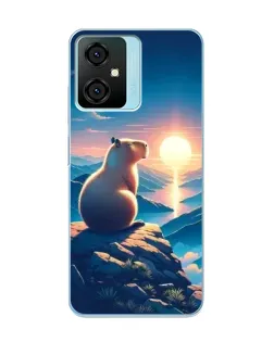 Чехол для Blackview Oscal C70 с картинкой «Закат солнца с капибарой»