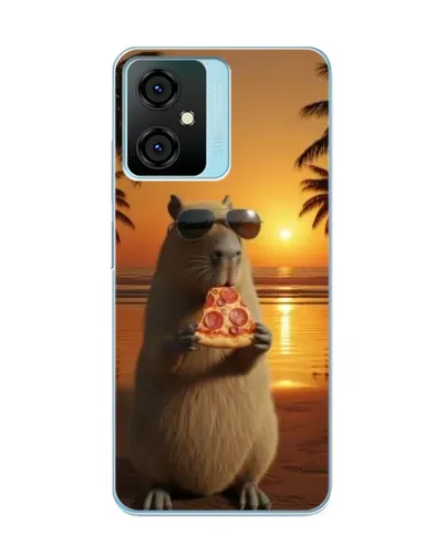 Чехол для Blackview Oscal C70 с картинкой «Капибара с пиццей»