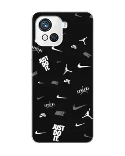 Чехол для Blackview Oscal C80 с картинкой «Nike Black Pattern»
