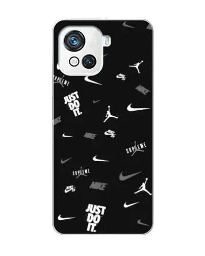 Чехол для Blackview Oscal C80 с картинкой «Nike Black Pattern»