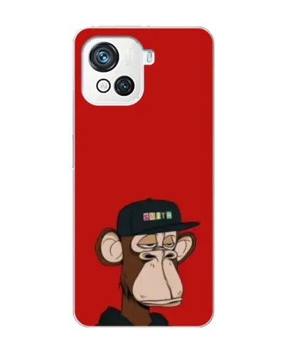 Чехол для Blackview Oscal C80 с картинкой «Bored Ape — красный фон»