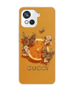 Чехол для Blackview Oscal C80 с картинкой «Gucci — золотые бабочки»
