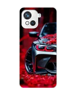 Чехол для Blackview Oscal C80 с картинкой «Спортивная BMW и цветы»