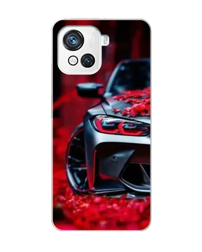Чехол для Blackview Oscal C80 с картинкой «Спортивная BMW и цветы»